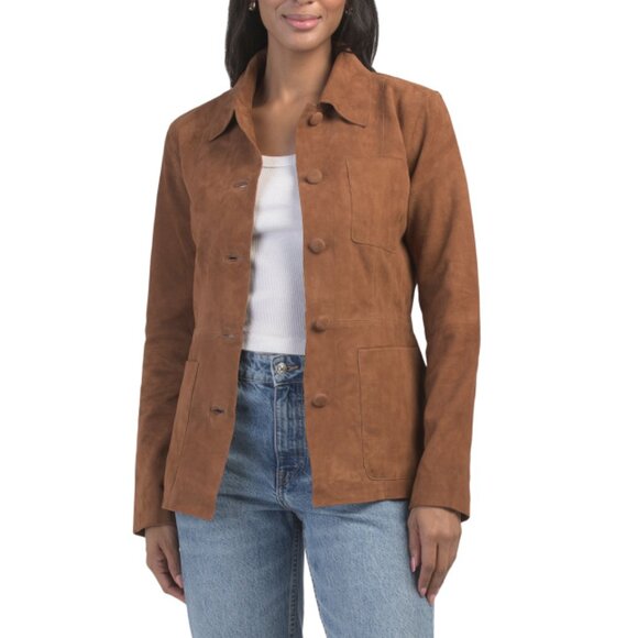 AMAPEL tobacco Suede Blazer - Picture 1 of 2